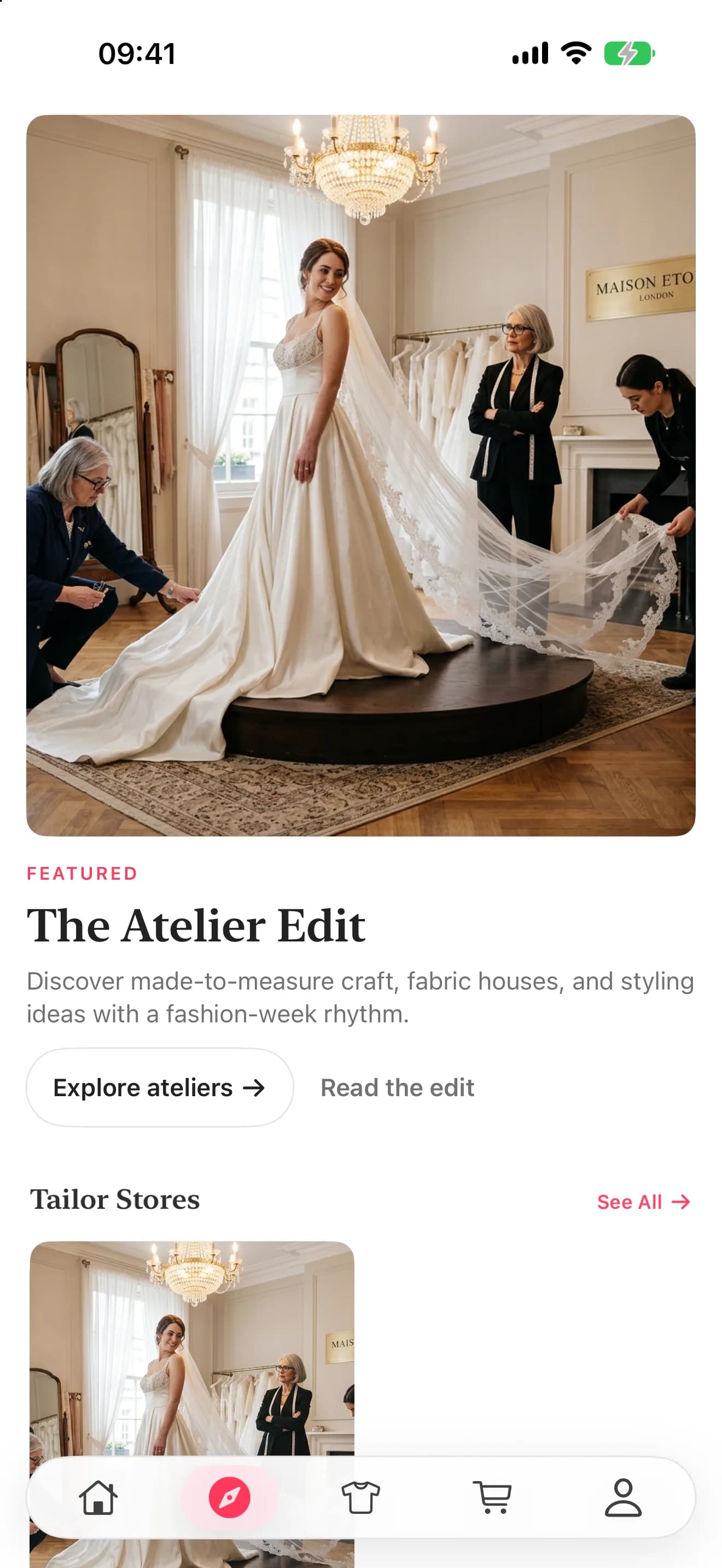 App: discover tailors and fabrics