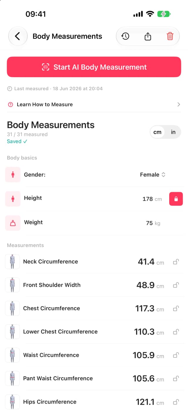A woman standing while her iPhone camera measures her body for a made-to-measure garment A woman standing while her iPhone camera measures her body for a made-to-measure garment