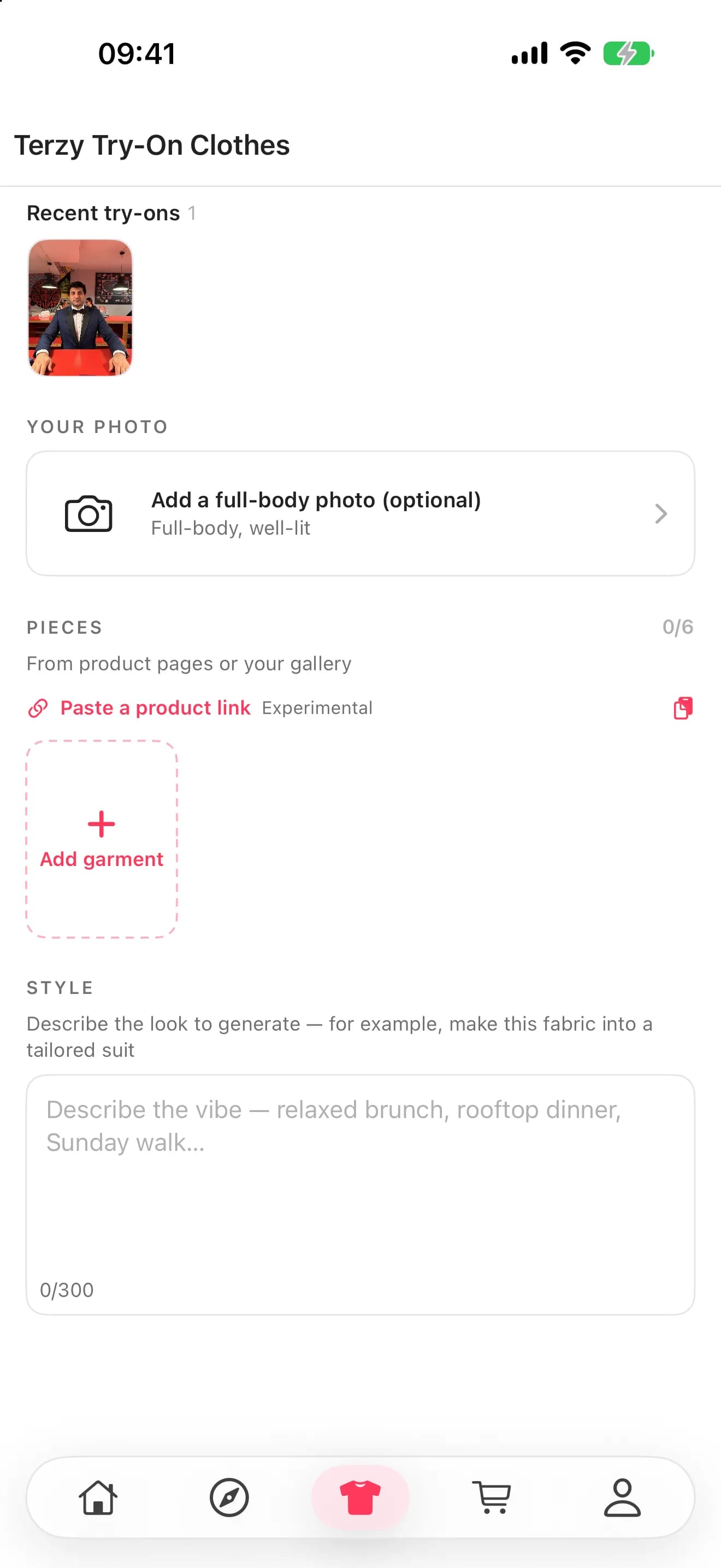 App: virtual try-on